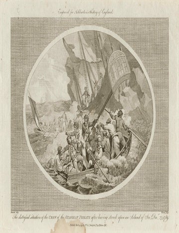 Item #1069 The Guardian Frigate wrecked on an Island of Ice December 23 1789. AW Warren after Charles Benezach.