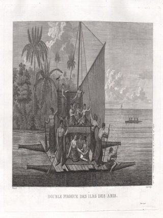 Item #1181 Double Pirogue des Iles des Amis. Jacques Louis Copia, after Jean Piron