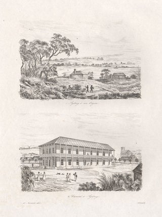 Item #1244 Sydney at it's origin and Barracks in Sydney. Charles Beyer after Louis de Sainson, b1792