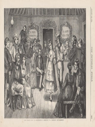 Item #1386 New Year's Day in Australia : A Sketch in a German Settlement. E Hill after C. Gregory
