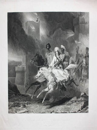 Rebecca enleve par le Templier. F Girard after Leon Cogniet.