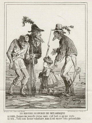 Item #216 American Civil War cartoons from Le Charivari. Alfred-Henri Darjou