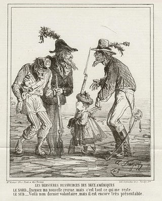 Item #216 American Civil War cartoons from Le Charivari. Alfred-Henri Darjou