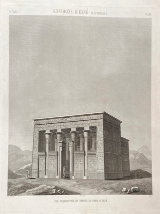 Item #2186 Temple at Esne, Egypt. Rousseau, Lorieux after Devilliers and Jollois