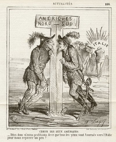 Item #226 American Civil War cartoons from Le Charivari. Alfred-Henri Darjou.