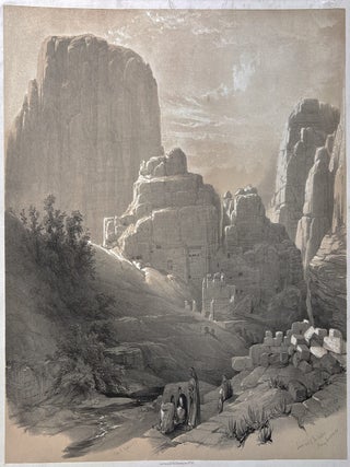 Item #2305 The Acropolis, Lower End of the Valley, Petra. Louis Haghe, after David Roberts RA