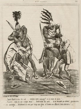 Item #237 American Civil War cartoons from Le Charivari. Cham - Amedee-Charles-Henri
