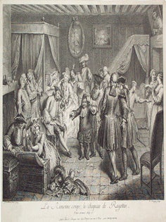 Item #2408 La Rancune coupe le chapeau de Ragottin. Louis Surugue after J. Dumont