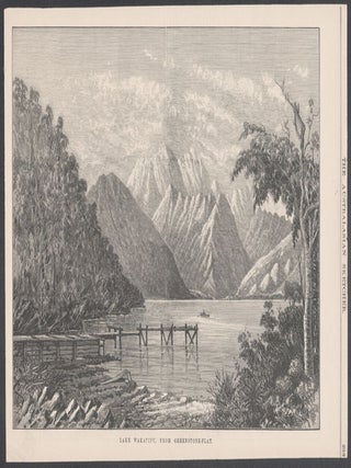 Item #2469 Lake Wakatipu, from Greenstone Flat (New Zealand). The Australasian Sketcher