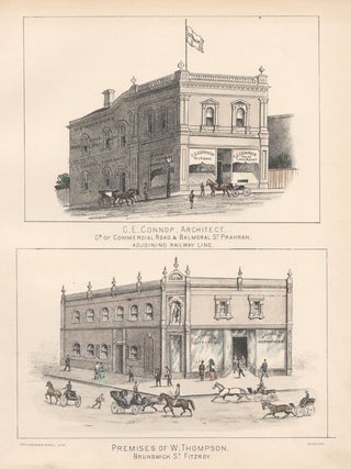 Item #2514 CE Connop, Architect / Premises of W Thompson. Fergusson, Mitchell, lithographer
