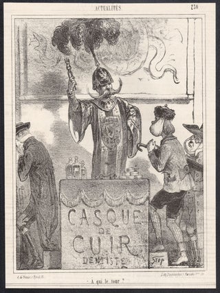Item #2557 Casque de Cuir Dentiste. Stop, Louis Pierre Gabriel Bernard Morel-Retz