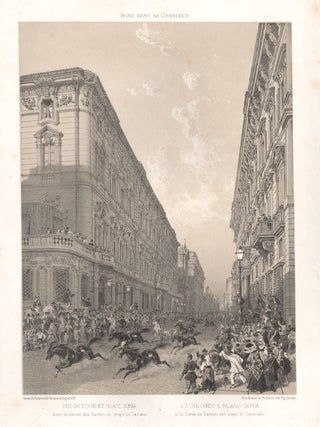 Item #2795 Via del Corso and Palazzo Doria. Phillippe Benoist after Felix Benoist, Bayot