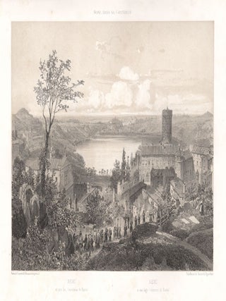 Item #2796 Nemi and Lake Nemi. Sabatier after Felix Benoist, Bayot