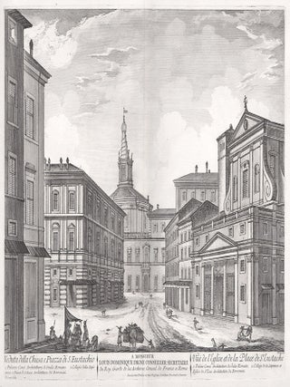 Item #3211 Veduta della Chiesa e Piazza di S. Eustachio. Domenico Montagu after Jean Barbault
