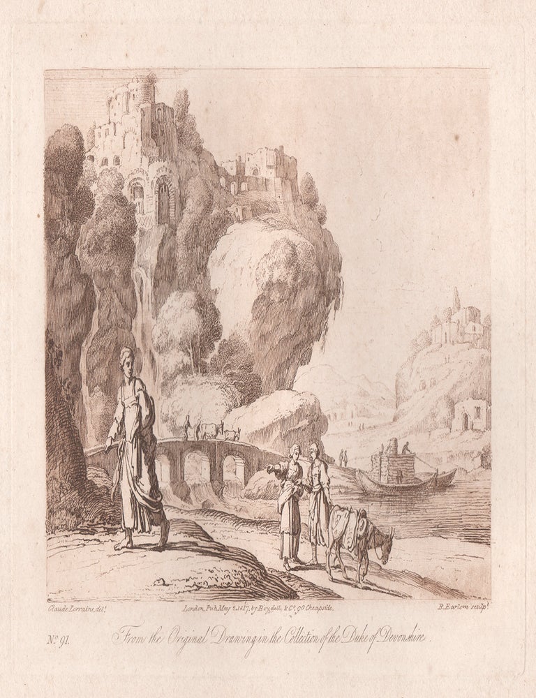 Item #3234 Claude - A Waterfall. Richard Earlom, after Claude Lorrain.