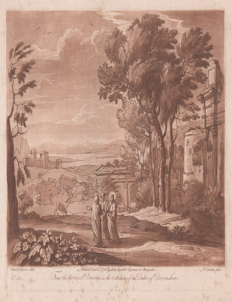 Item #3254 Claude - Christ and his Disciples going to Emmaus. Richard Earlom, after Claude Lorrain.