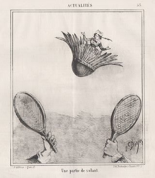 Item #3381 Une Partie de volant (Badminton). Alfred Darjoy