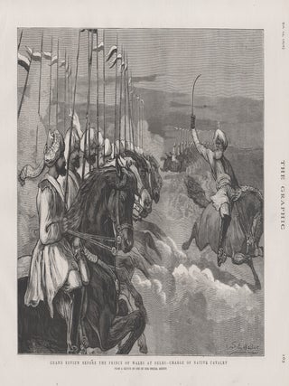 Item #4061 Grand Review before the Prince of Wales at Delhi - charge of Native Cavalry (India)....