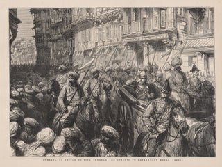 Item #4069 Bombay - The Prince Driving through the streets to Government house, Parell (India)....