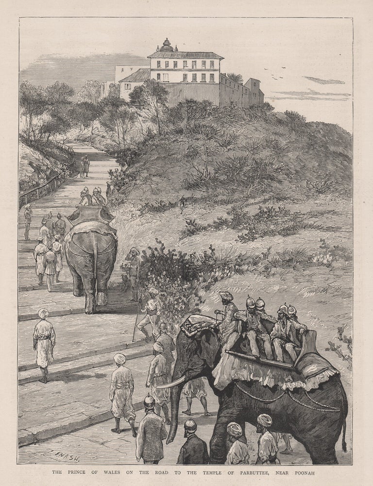 Item #4071 The Prince of Wales on the road to the Temple of Parbuttee, near Poonah (India). The Graphic.