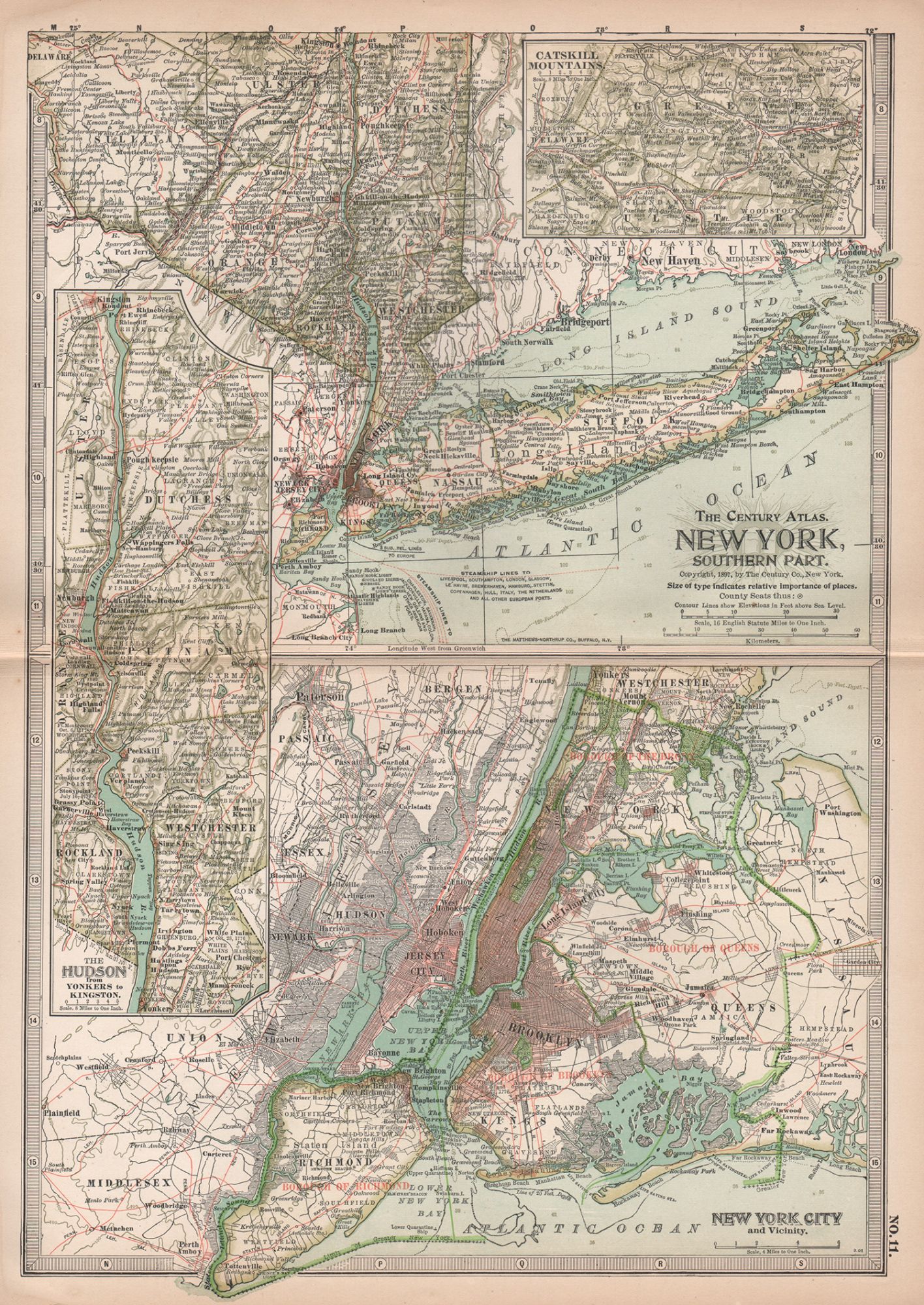 New York. Southern Part. New York and Vicinity | The Century Atlas