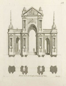 Item #5 French Triumphal Arch Design. Jean Marot.