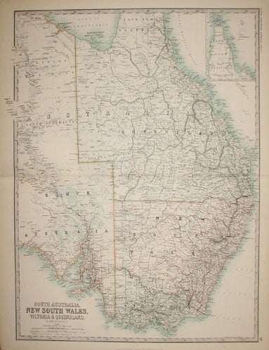 Item #538 Johnston - South Australia, NSW, Victoria and Queensland. Keith Johnston, mapmaker.