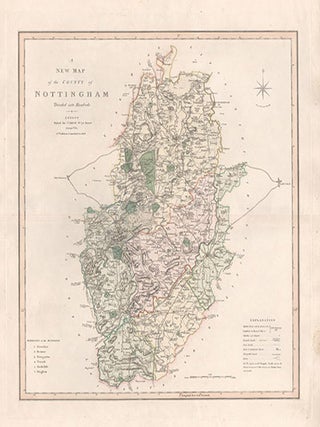 Item #592 A New Map of the County of Nottingham divided into Hundreds. C Smith