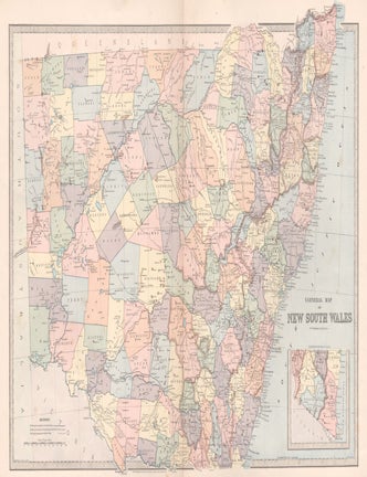 Item #597 General Map of New South Wales. Picturesque Atlas Publishing Company.