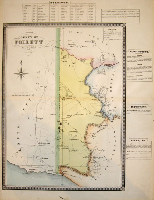 Item #603 County of Follett, Victoria. FE Hiscock.