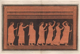 Item #869 Hamilton Greek Vase - Three draped young men and cortege of banqueters. Pierre Francois...