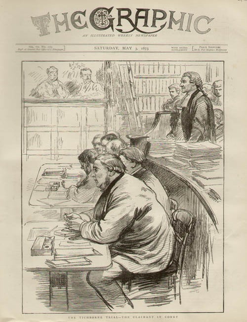 Item #917 The Tichborne Trial - The Claimant in Court. The Graphic.